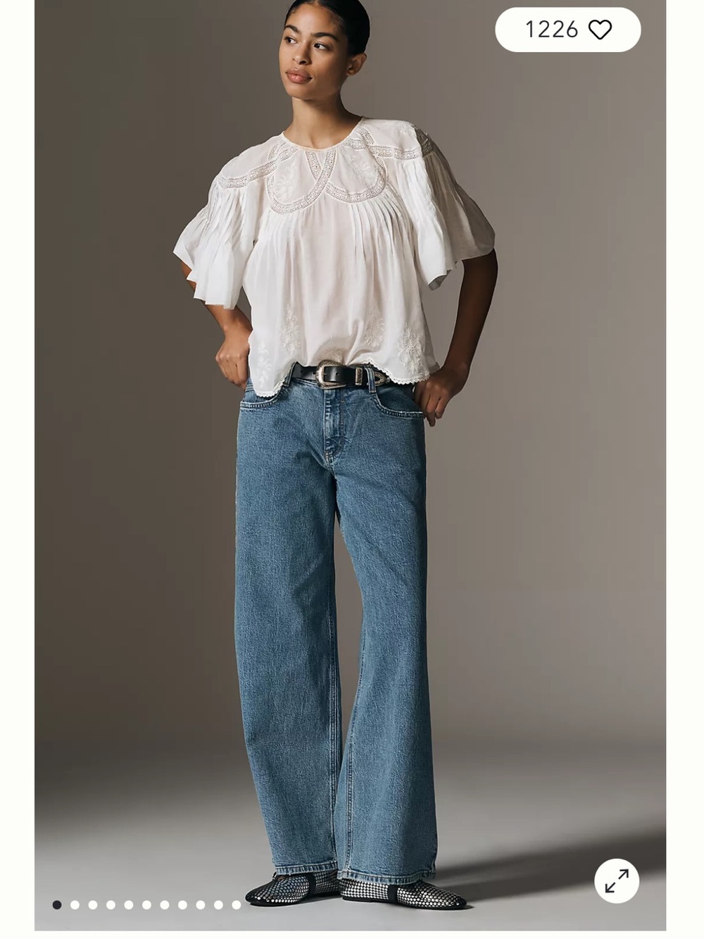 Pilcro Wide-Leg Jeans in Medium Blue